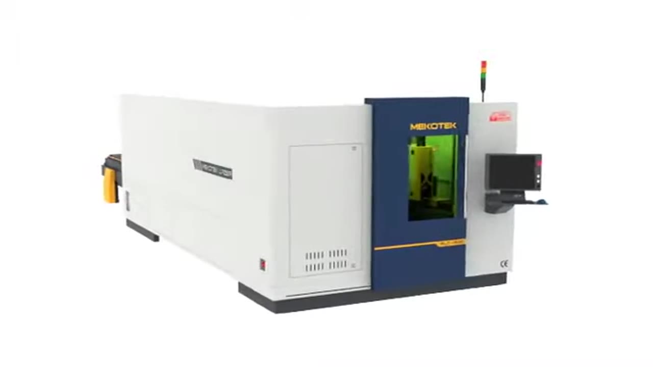 Still frame from a Mekotek FLC 1530 enclosed fiber laser video