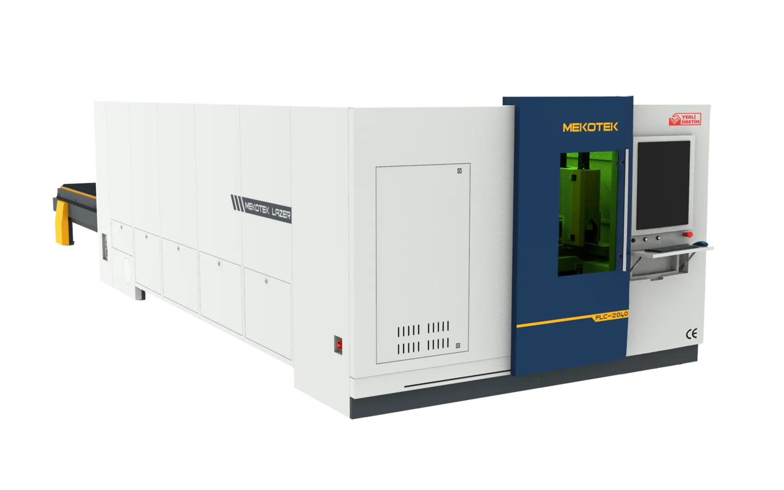 Mekotek FLC 2040 fully enclosed fiber laser cutting machine, 2000 x 4000 mm bed