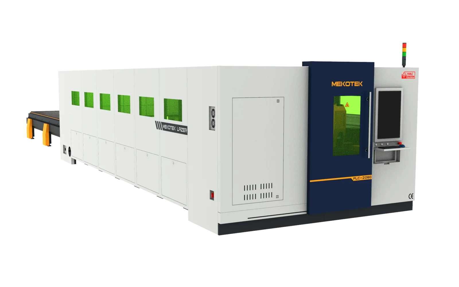 Mekotek FLC 2060 fully enclosed fiber laser cutting machine with 6 metre bed