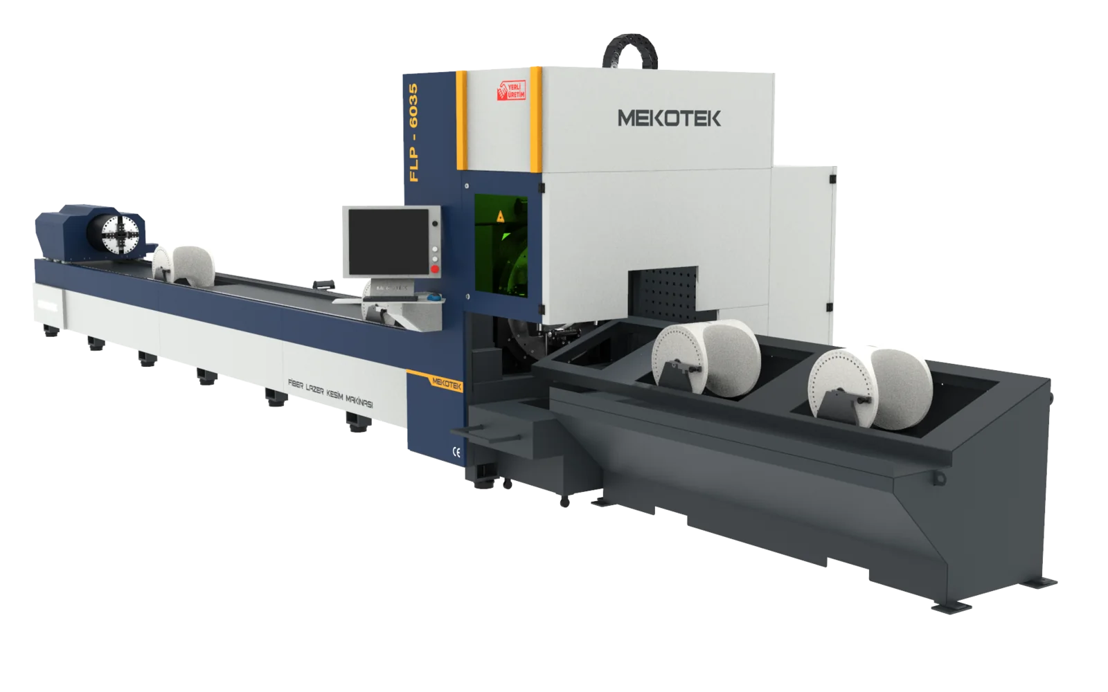 Mekotek FLP 6035 pipe and profile fiber laser cutting machine for large diameters