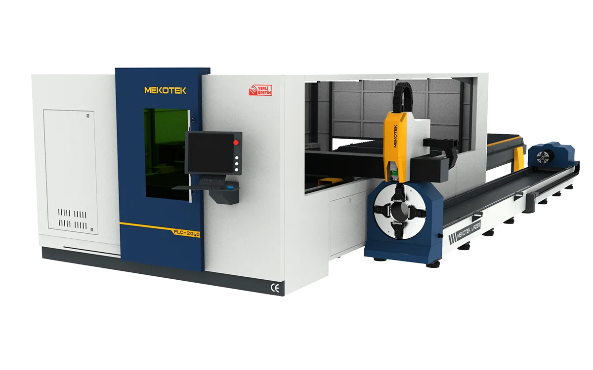 Combination fiber laser cutting machine for sheet and tube processing