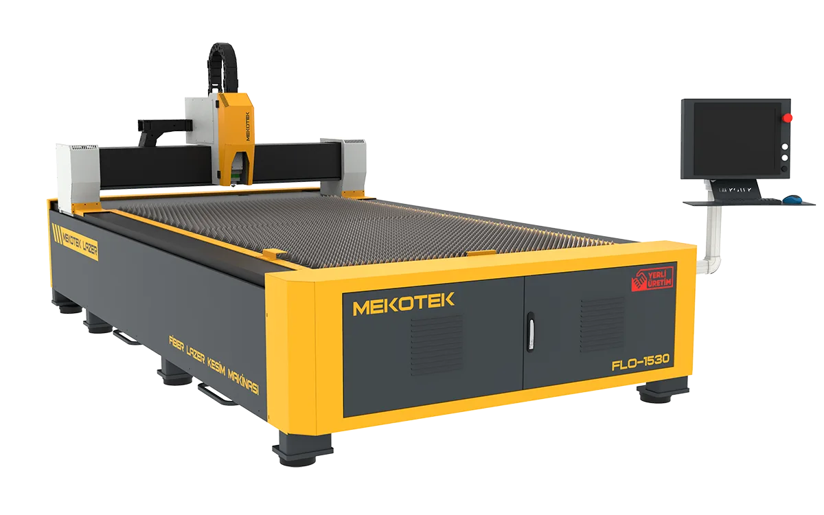 Open type fiber laser cutting machine with exposed cutting bed